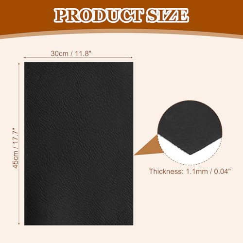 HARFINGTON Laserable Leather Sheets 18" x 12" x 0.04" Non-Adhesive Engraving Leatherette Sheets Laserable Leather Hat Patch for DIY Caps Jackets Backpacks Clothing, Black/Black - color: Black/Black