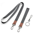 Lanyard, Long Neck Lanyard Key Lanyard, Id Badge Lanyard for Women and Men, Whistle, Keychain - color: Gy