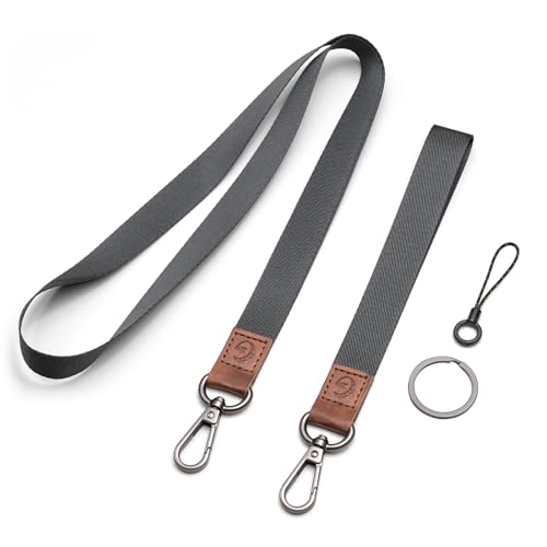 Lanyard, Long Neck Lanyard Key Lanyard, Id Badge Lanyard for Women and Men, Whistle, Keychain - color: Gy
