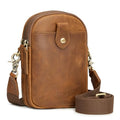 S-ZONE Small Crossbody Bags for Women RFID Blocking Leather Phone Purses | Crazy Horse Leather, Multi Pockets, Trendy Adjustable Wide Strap, Compact Shoulder Purse for Daily Dating Travel - color: Light Brown