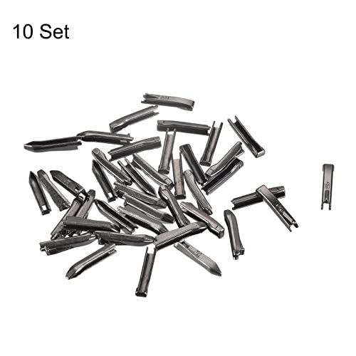 uxcell 10 Sets Double Open Zipper Repair Latch Kits, #5 Insert Pins for Jacket Coat Two-Way Separating Zippers, Metallic Black - color: Metallic Black, size: #5