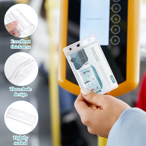 150 Pack Vertical Id Badge Holders, Clear Waterproof PVC, Resealable - size: 150 Pack
