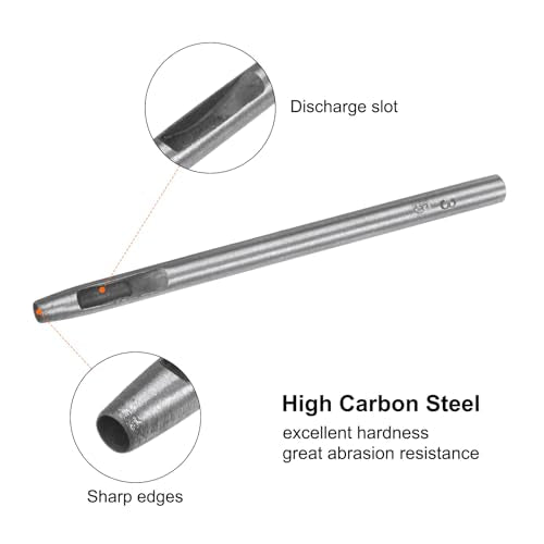HARFINGTON 2pcs Hollow Punch for Leather 3.5mm Round Hole Punch Tool for Belt Puncher Carbon Steel Single Punch for Watch Belt Cut Leather Craft Rubber Paper Fabric Plastic Soft Material - size: 3.5mm