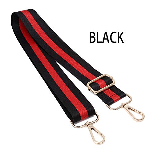 ZOOEASS Wide Shoulder Strap Adjustable Replacement Belt Crossbody Canvas Bag Handbag - color: Black, size: Wide: 1.4"(3.5cm)
