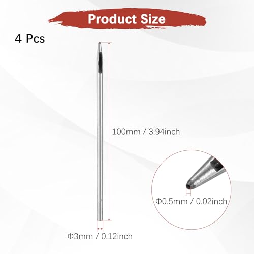 0.5MM Leather Hole Punch Tool [4PCS] - Metal Round Belt Hole Puncher Use for Leather Working & Belts & Watch Band & Paper & Plastic - [Silver Tone] Round Hollow Tools - size: 0.5mm