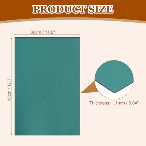 HARFINGTON Laserable Leather Sheets 18" x 12" x 0.04" Non-Adhesive Engraving Leatherette Sheets Laserable Leather Hat Patch for DIY Caps Jackets Backpacks Clothing, Green Blue/Black - color: Green Blue/Black