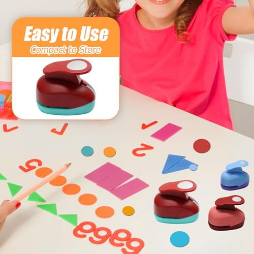 Luomorgo 3 Pcs Circle Hole Punch Set (1", 5/8", 5/16") | Multi-Size Paper Punch, For Scrapbooking, Card Making, Journals & Photo Albums, Office Supplies