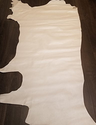 NAT Leathers Pure White Smooth Fullgrain Nappa Pearlescent 2.5 oz Footwear Shoe Handbag Craft Cowhide Genuine Cow Leather Hide Skin (10 inch x 20 inch Cutting) - size: 10 inch x 20 inch