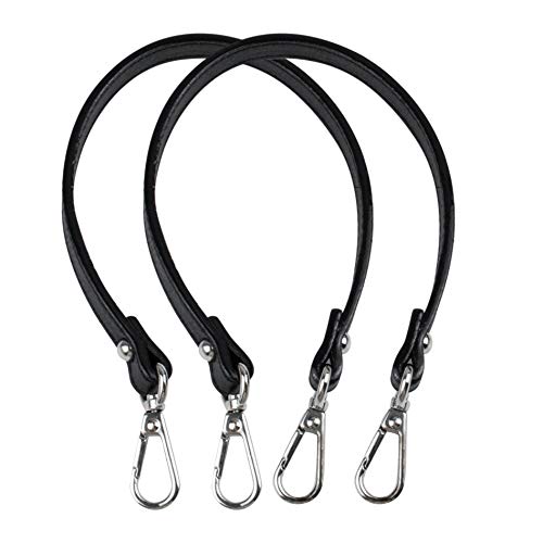 AUEAR, 2 Pack Short Handbag Strap Replacement Handle for Small Purses, Black (12.79 Inches, Style B) - color: Black with Silver Lock