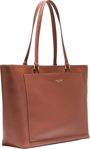 Cole Haan Women's Elyse Leather Tote Bag - color: Dark Cuoio, size: Medium