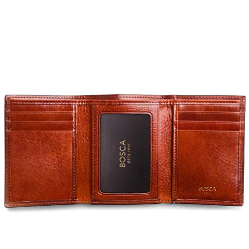 Bosca Men's Double I.D. Trifold - color: Cognac