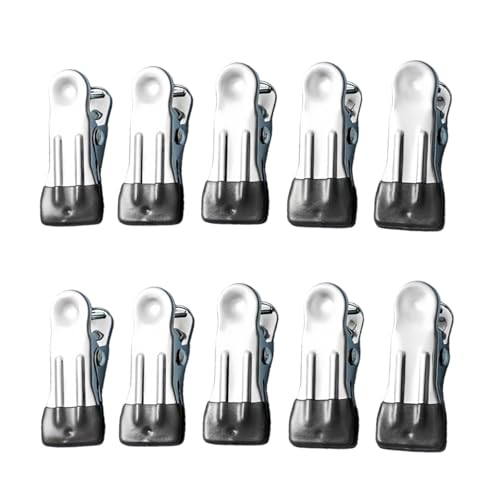10Pcs ‎Black Leather Craft Sewing Knitting Clips Home Office Supply Stainless Steel Leather Securing Clip Holder No Trace Clip, Craft Supplies
