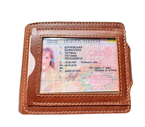 Mens Leather Wallet with Money Clip - ID Window or Coin Pocket - Slim Bifold RFID Blocking - Genuine Thin Minimalist - Gift Idea (Brown2) - color: Brown2