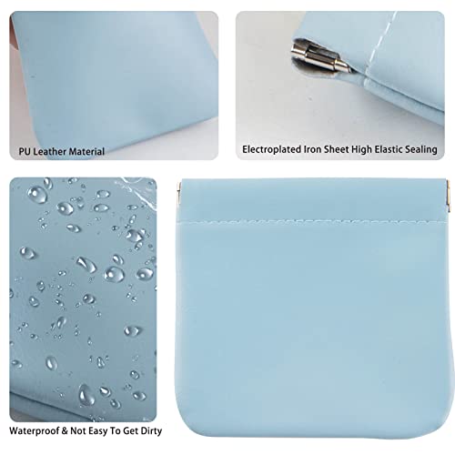CANIPHA 8pcs Lambskin Pocket Cosmetic Bag, Waterproof Portable Small Makeup Bag No Zipper Self-closing Pouch for Women Mini Travel Storage Cosmetics Headphones Jewelry - color: 8pcs
