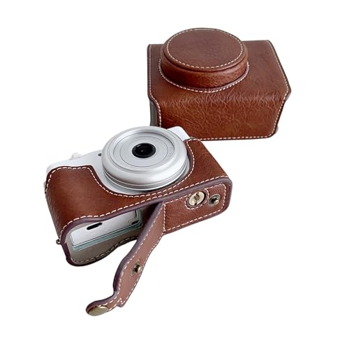 Andoer Digital Camera Protective Case PU Leather Camera Storage Bag with Removable Shoulder Strap Compatible with Sony ZV1-F/ ZV1M2, Brown