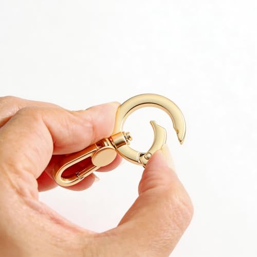 2pcsDouble Opening Snap Hooks,Push Gate Snap Hook Metal Swivel Lobster Claw Clasp Purse,Backpack,Bag Strap,Keyring,Phone case (Matte Gold) - color: Matte gold