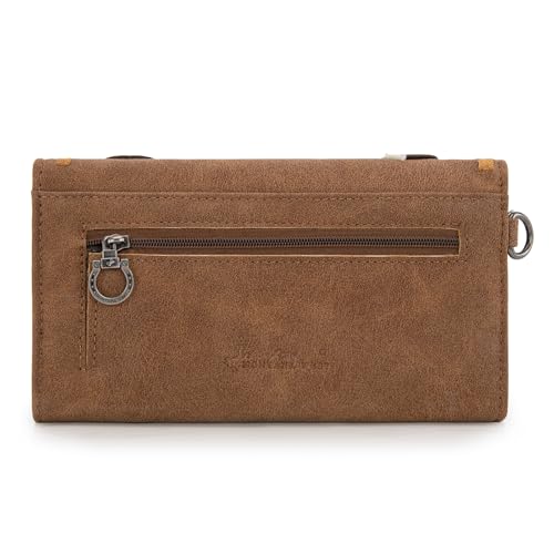 Montana West Wallet for Women Wristlet Wallet Ladies Felame Large Capacity Clutch Wallets MW1348-W002BR - color: Brown