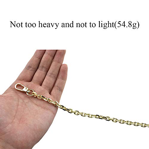 HAHIYO Mini Pochette Purse Chain Strap Thin Wide 6mm for LV Length 23.6 inches Thick 2mm Shiny Light Gold for Shoulder Cross Body Sling Handbag Wallet Clutch Comfortable Flat Metal Strap 1 Pack - size: LightGold 23.6 Inches Length