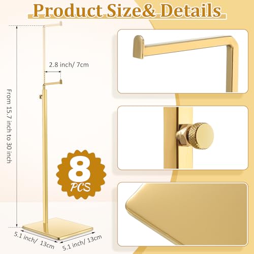 Maitys 4 Pack Purse Display Stands - Adjustable Height Handbag Display Stand Metal Bag Rack Handbag Stand Holder Single Hanging Hook Bag Stands for Boutique Store (Gold) - color: Gold