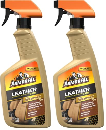 Armor All Car Leather Cleaner Spray, Beeswax Leather Care Spray for Cars, Trucks, Motorcycles, 16 Oz Each (Pack of 2) - size: 16 Fl Oz (Pack of 2), style: Leather Cleaner with Beeswax