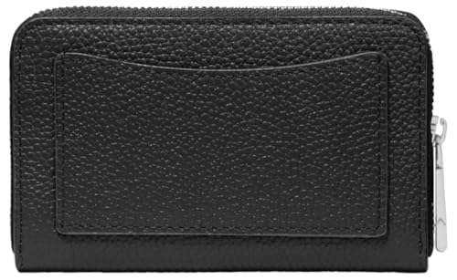 Michael Kors Jet Set Small Zip Around Card Case, Silver-Tone Hardware/Mercer Pebble Leather/Black - color: Silver-Tone Hardware/Mercer Pebble Leather/Black