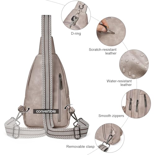 cakang Womens Sling Bag Crossbody Bags for Women Vegan Leather Sling Backpack Daypack Fanny Pack Crossbody Purse Travel - color: 2-grey