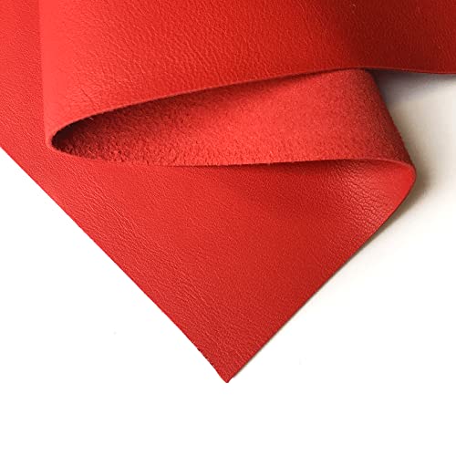 Real Bright RED Leather Material: Genuine True Red Lambskin Leather Sheet for Crafting, Sewing and Personalized Leather Projects (True Red, 8x10In/ 20x25cm) - color: True Red, size: 8x10In/ 20x25cm
