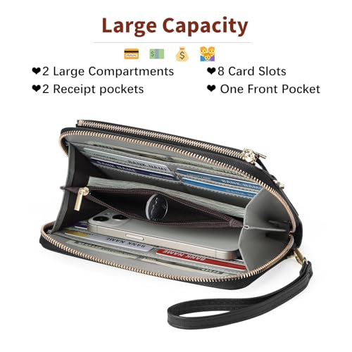 GOIACII Phone Purse Crossbody Bags for Women Small Travel Wallet Touch Screen RFID Blocking - color: A11 Purple Pattern