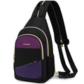 LOVEVOOK Sling Bag for Women, Sling Backpack Crossbody Bag Convertible, Small Diaper Bag Hiking Daypacks Water-resistant, Travel Shoulder Bag Chest Bag, Black Blue Purple - color: Purple-blue-black, size: Small