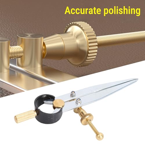 Spring Wing Divider Caliper, 4in Drafting Compass with Leather Creaser, Adjustable Lockable Tool, for Geometry Craft Work