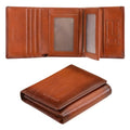 Trifold Wallets for Men Genuine Leather Large Capacity RFID Blocking, Includes Id Window and Credit Card Holder,Mens Wallets Leather (Brown) - color: Brown