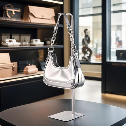 3-Pack Adjustable Tabletop Purse & Banner Display Stands, Silver | Tabletop hook holders display handbags, wreaths and banners in closets, retail stores and vendor booths. - color: Silver