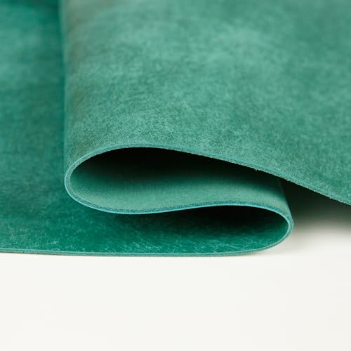 Eren's Leather Goods Pueblo Leather Sheets for Crafts, Full Grain Cowhide Tooling Leather Pieces (Aqua Green, 12"x24") - color: Aqua Green, size: 12"x24"