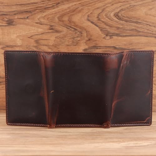 Trifold Wallet for Men – Full Grain Leather, Handcrafted RFID Blocking Wallet, Slim Trifold Design, Classic Men's Leather Wallet, Gift for Him - style: Trifold