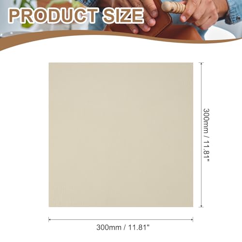 uxcell Genuine Leather Sheet, 11.8" x 11.8" Natural Distressed Cowhide Full Grain Leather Pieces, Pre Cut Sheets for Crafting, Sewing, Tooling, Sheath Making, Beige - color: Beige