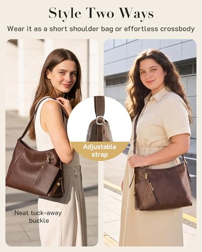 Missnine Hobo Bag for Women PU Leather Purses, Multi-pocket Crossbody Handbags with Zipper,Shoulder Bags Tote Purse - color: Blue