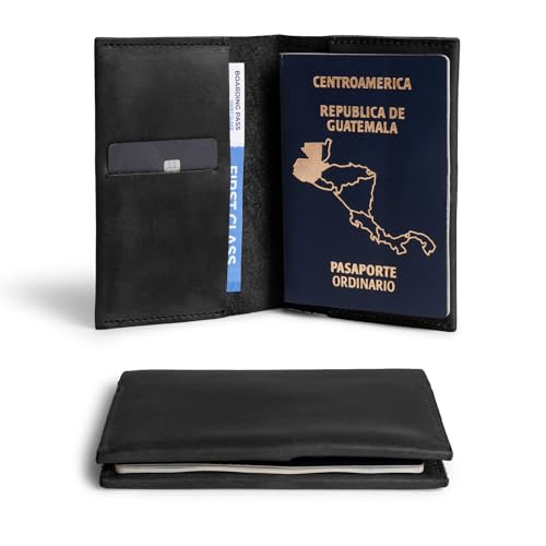 Hide & Drink, Passport Case With Credit Card Slot, Bills Holder, Traveler Essentials, Full Grain Leather, Handmade (Charcoal Black) - color: Charcoal Black