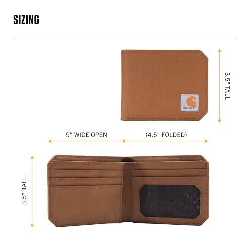 Carhartt Nylon Duck Bifold Wallet Black | Mens 700D, Wallets, RFID-Blocking with Trifold and Front Pocket Options - color: Black (Bifold)