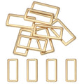 uxcell 8pcs Metal Flat Rectangle Ring, Rectangular Buckle Rings Square Strap Webbing Loop for Bag Belt Purse DIY - color: Light Gold, size: 26mm(1 inch)