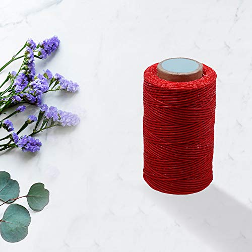 284Yards Leather Sewing Waxed Thread, 210D Upholstery Thread Heavy Duty - color: Red