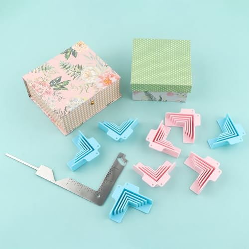 BAOFALI 8Pack Corner/Divider Assembly,Clamps Corner Guides Cartonnage Corner Holding Tool (3 mm, 2 mm, 1.5 mm, 1 mm) Wide .for Book Covers, Chipboard Boxes, Dioramas - color: 8 PCS Box Guide Pink