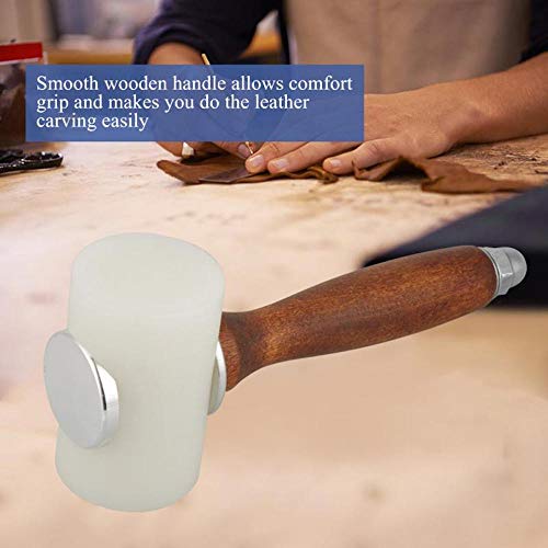 Nylon Hammer Mallet for Leatherwork Leather Carving Cowhide Sew DIY Leathercraft Wooden Mallet - style: T type