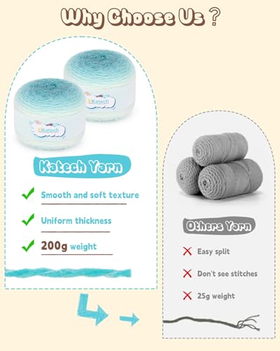 Katech Knitting Kit for Beginners Adults Kids-Beginners Knitting Kit - color: gradient