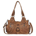 Angel Kiss Hobo Bags for Women Vegan Leather Shoulder Purses and Handbags Ladies Roomy Tote Bags Purse with Crossbody Strap - color: Brown