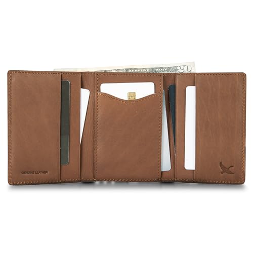 Eddie Bauer Men Signature Trifold Wallet - color: Leather - Brown