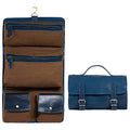 KomalC Premium Buffalo Leather Hanging Toiletry Bag Travel Dopp Kit - color: Ink Blue