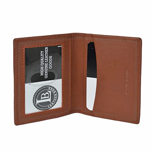 Leatherboss Slim Thin Leather Credit Card Id Mini Wallet Holder Bifold Driver's License Safe (Chocolate) - color: Chocolate
