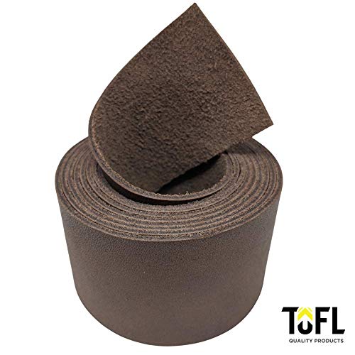 Genuine Top-Grain Leather Strap | 48 Inches Long | 2 Inches Wide | 1/16 Inch Thick (4-5 oz) | 1 Leather Strip for DIY Arts & Craft Projects, Clothing, Jewelry, Wrapping | Dark Brown | 48" L x 2" W x 1/16" Thick | Smooth Grain & Suede Back | Trim, Wraps &