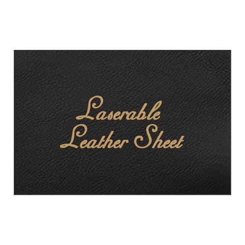 HARFINGTON Laserable Leather Sheets 18" x 12" x 0.04" Non-Adhesive Engraving Leatherette Sheets Laserable Leather Hat Patch for DIY Caps Jackets Backpacks Clothing, Black/Gold - color: Black/Gold