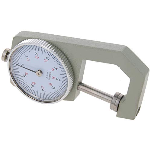 Utoolmart Dial Thickness Gauge, Flat Head Thickness, 0-20mm Tester Dial Measuring Tool for Paper Leather Cloth Paper, Film, Wire 1 Pcs - size: C-04 0-20mm